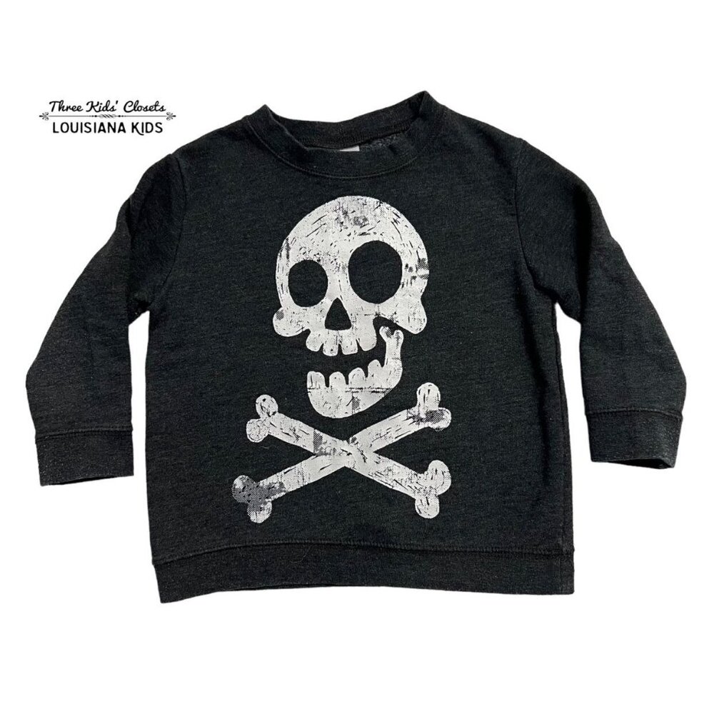 Circo 24m Grey Skull & Crossbones Pullover Sweatshirt